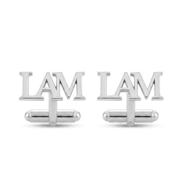 Custom Initial Letter Cufflinks for Men – Silver Block Monogram Cufflinks | Personalized Name Initial Cufflinks