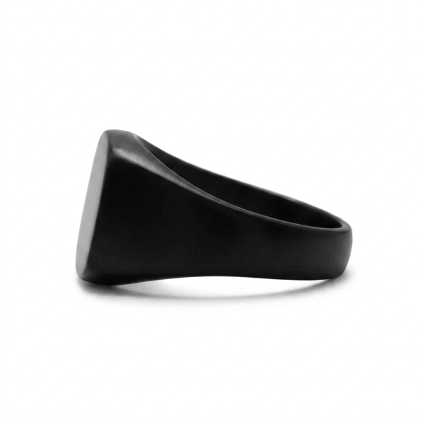 Black Onyx Square Signet Ring – Men’s Minimalist Statement Ring