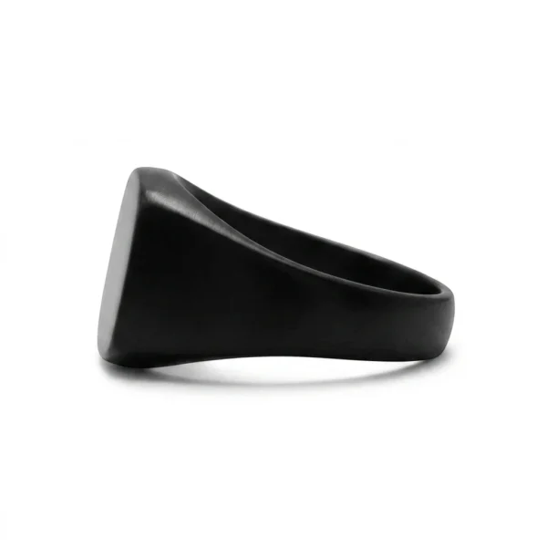 Black Onyx Square Signet Ring – Men’s Minimalist Statement Ring