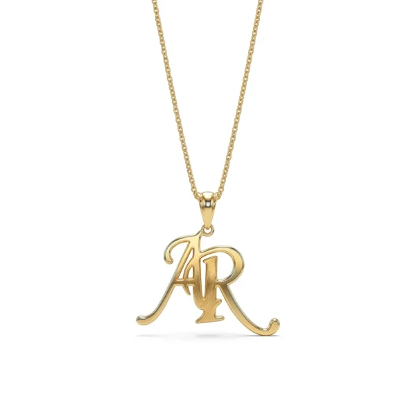 Custom Couple Monogram Initial Pendant Necklace