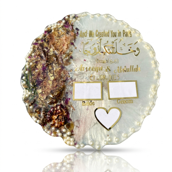 Custom Nikah Resin Tray with Thumb Impressions