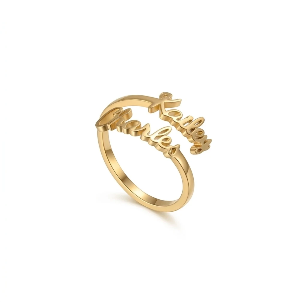 Custom Couple Name Ring