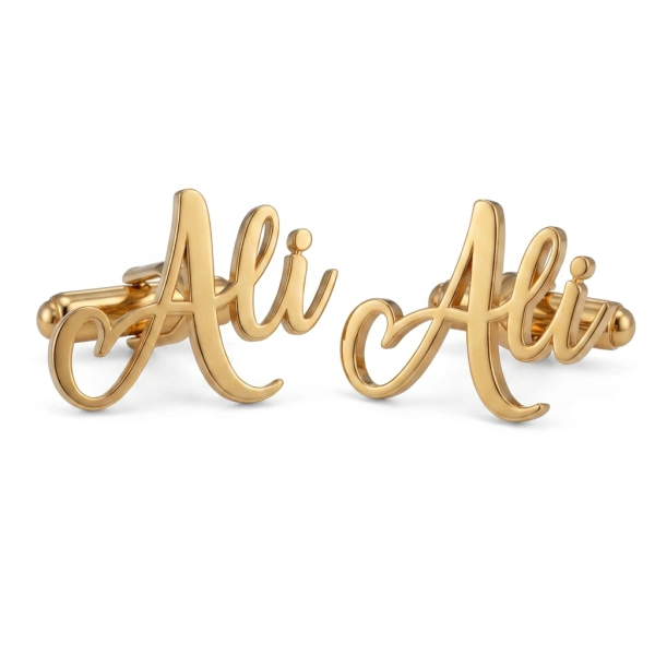 Custom Name Cufflinks / Studs in English Script