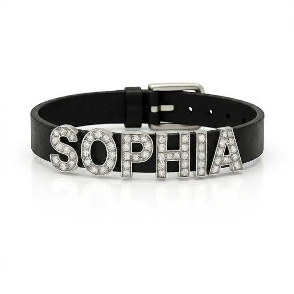Exquisite Personalized Rhinestone Name Bracelet – Pure Love