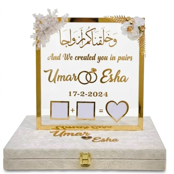 Custom Wedding Thumb Board – Simple Style (Heart & Square)