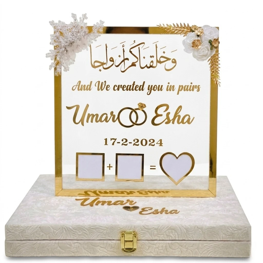 Custom Wedding Thumb Board – Simple Style (Heart & Square)