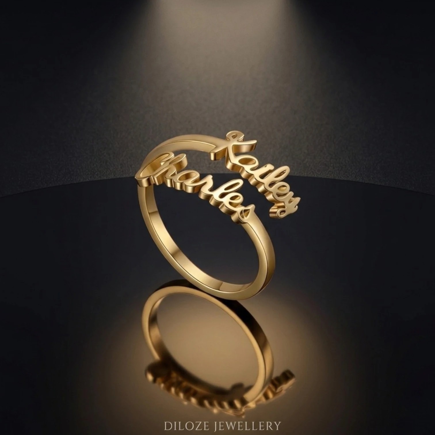 Custom Couple Name Ring