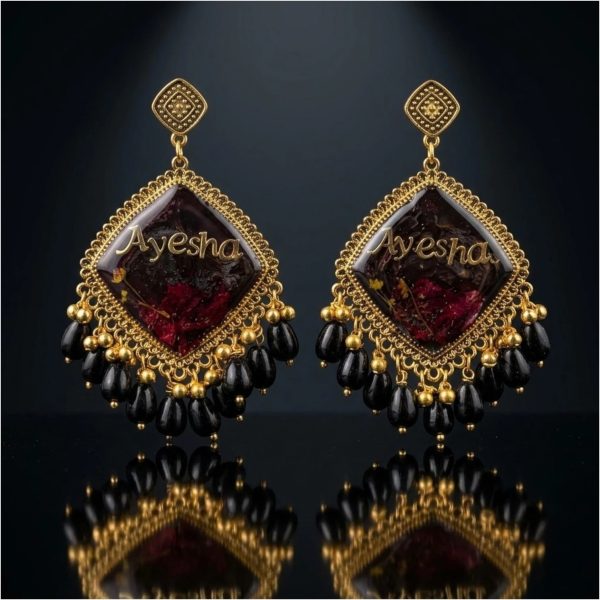 Custom Resin Art Name Earrings