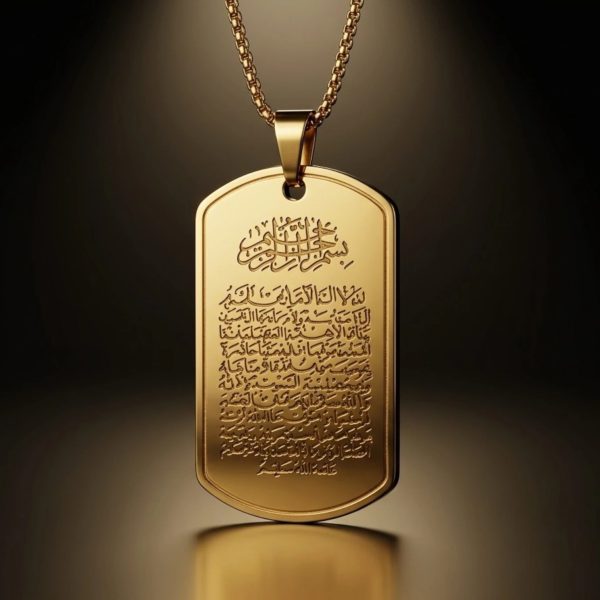 Ayat Al Kursi Tag Chain Necklace – Unisex