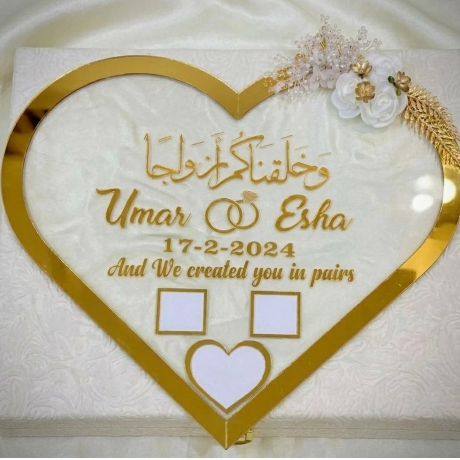 Custom Wedding Thumb Board – Simple Style (Heart & Square) - Image 2