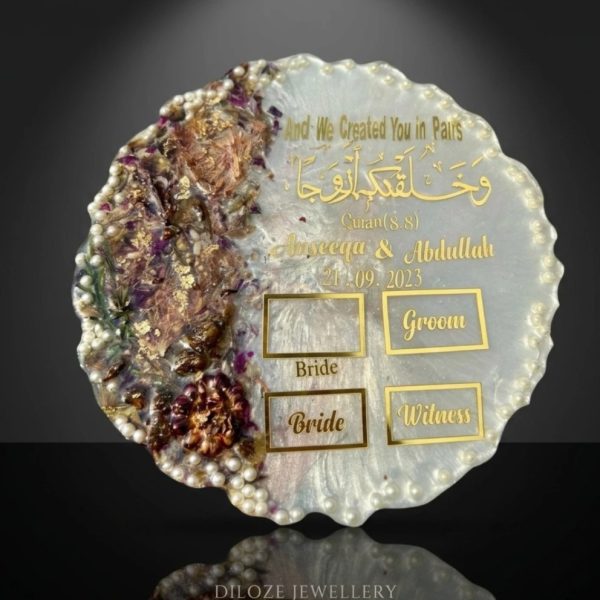 Custom Nikah Resin Tray with Thumb Impressions