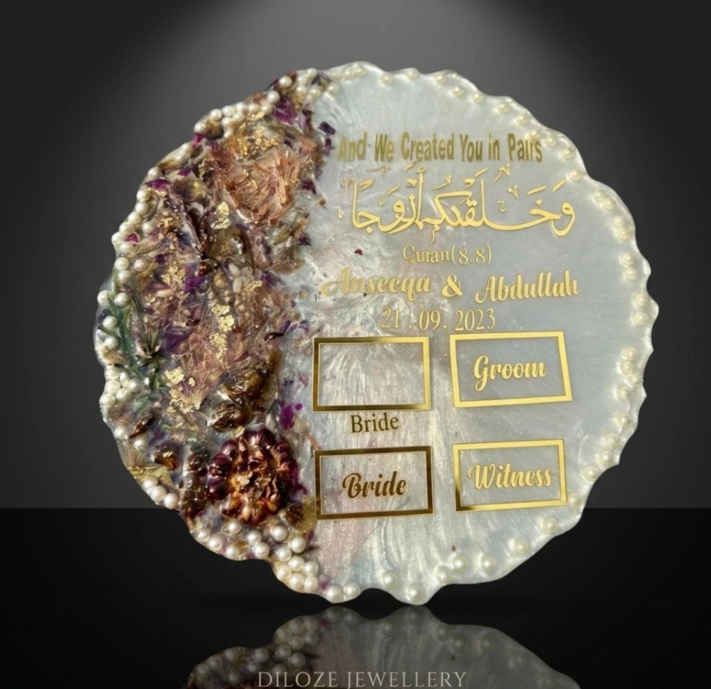 Custom Nikah Resin Tray with Thumb Impressions