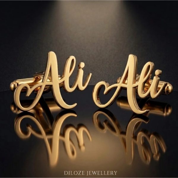 Custom Name Cufflinks / Studs in English Script