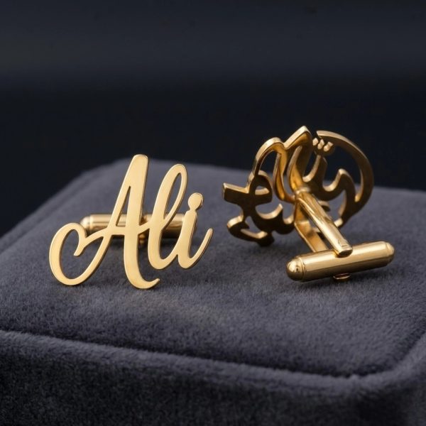 Custom Name Cufflinks / Studs in English Script