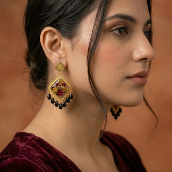 Custom Resin Art Name Earrings