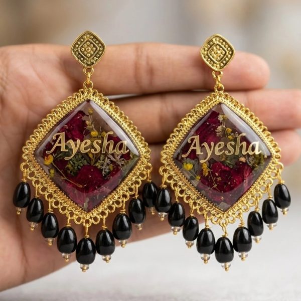 Custom Resin Art Name Earrings