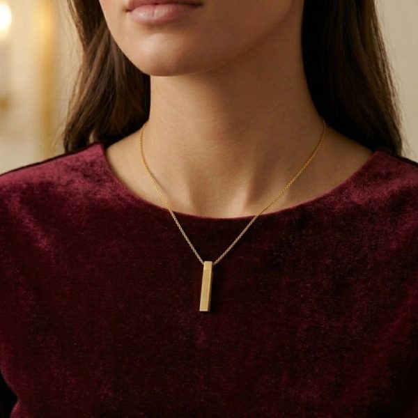 Ayat Al Kursi Gold Bar Necklace – Unisex