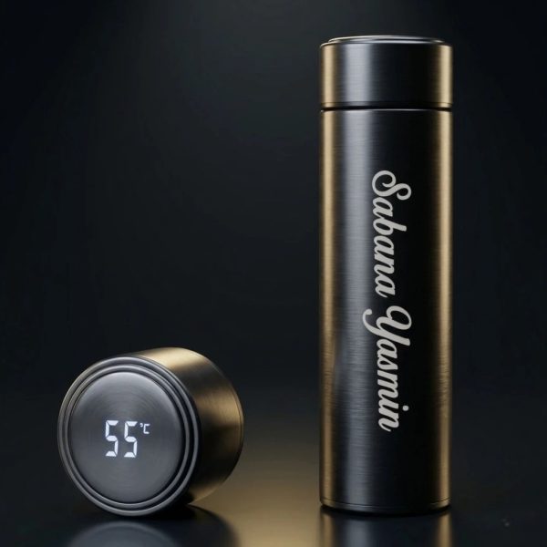Custom Name Smart Tumbler with LED Temperature Display