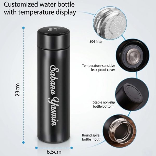 Custom Name Smart Tumbler with LED Temperature Display