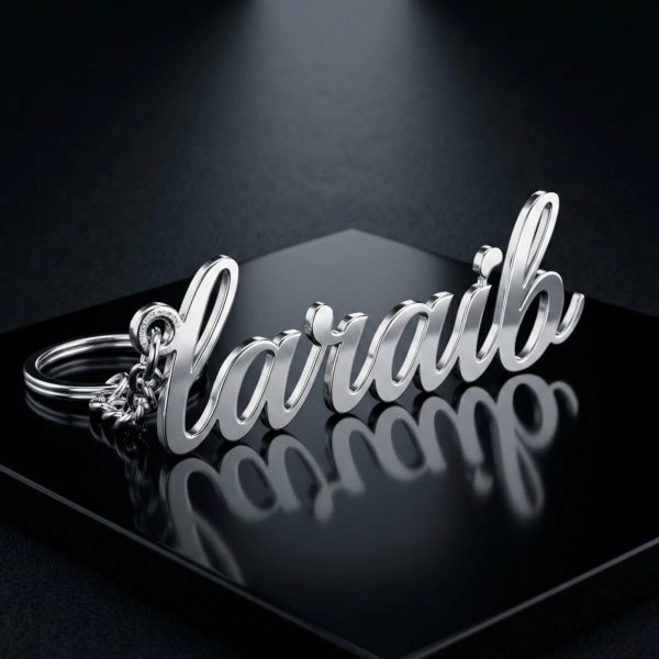 Custom Name Keychain – Gold & Silver Cursive Script