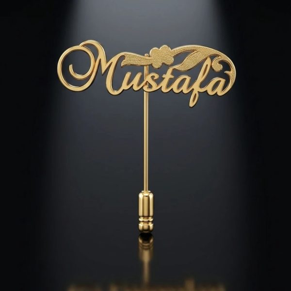 Custom Name Cursive Script Coat Pin / Lapel Pin