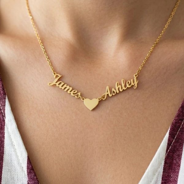 Custom Couple Name Heart Necklace