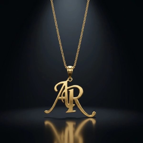 Custom Couple Monogram Initial Pendant Necklace