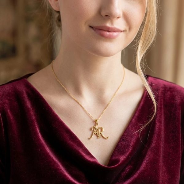 Custom Couple Monogram Initial Pendant Necklace