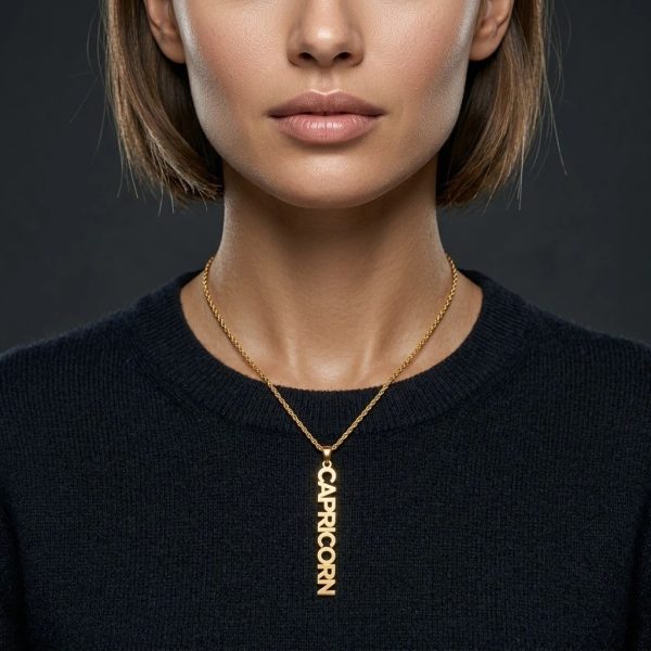 Zodiac Sign Name Pendant Necklace – All 12 Signs