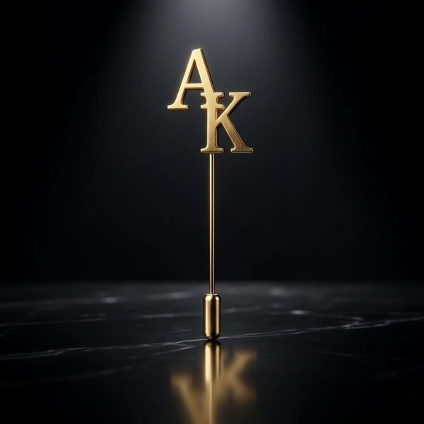 Custom Initial Monogram Coat Pin for Men – Gold Dual Letter Lapel Pin | Personalized Initial Brooch for Suit & Sherwani