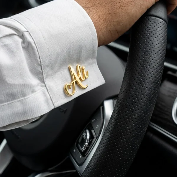 Custom Name Cufflinks / Studs in English Script