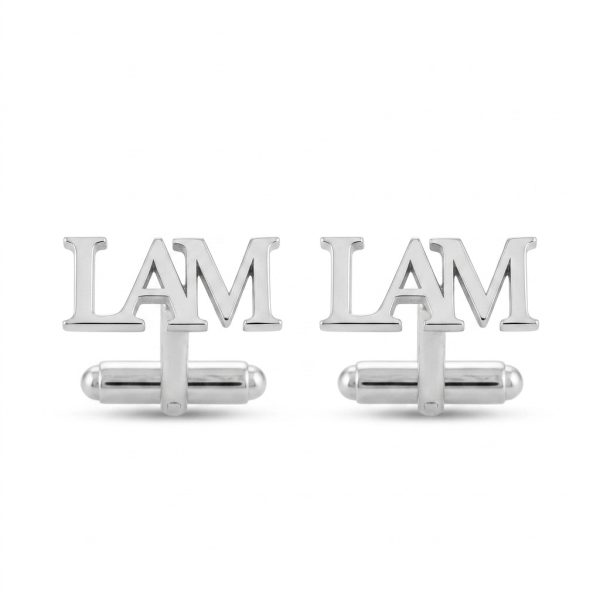 Custom Initial Letter Cufflinks for Men – Silver Block Monogram Cufflinks | Personalized Name Initial Cufflinks