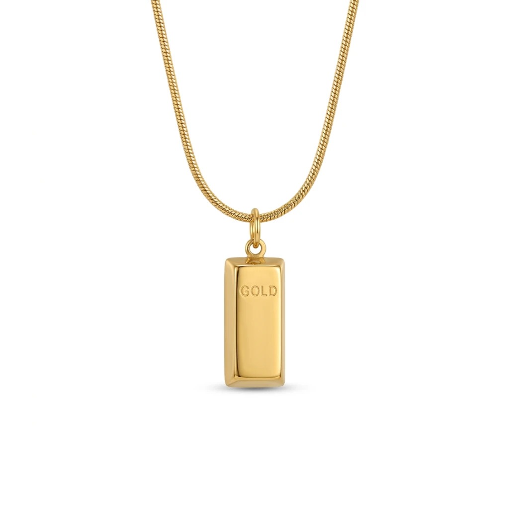 yellow gold bar necklace